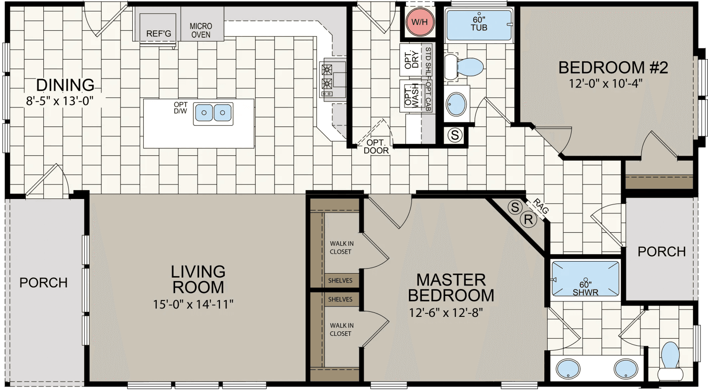 American freedom 2848pc floor plan home features