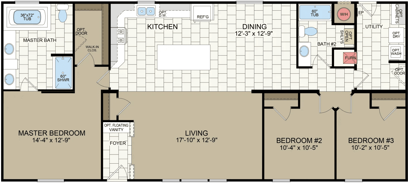 American freedom 2860cd  floor plan home features