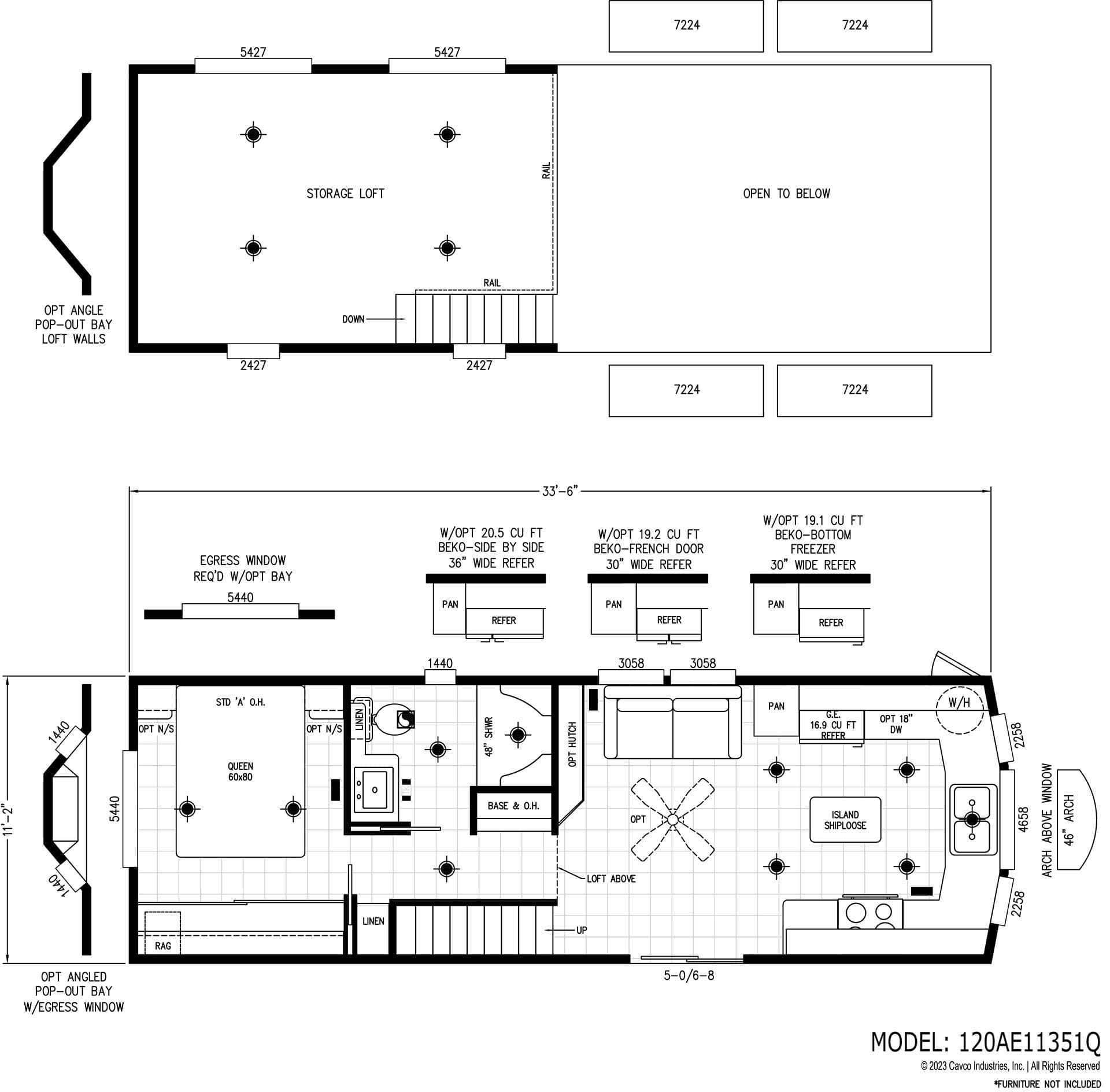 Alpine lofts al11351q floor plan home features