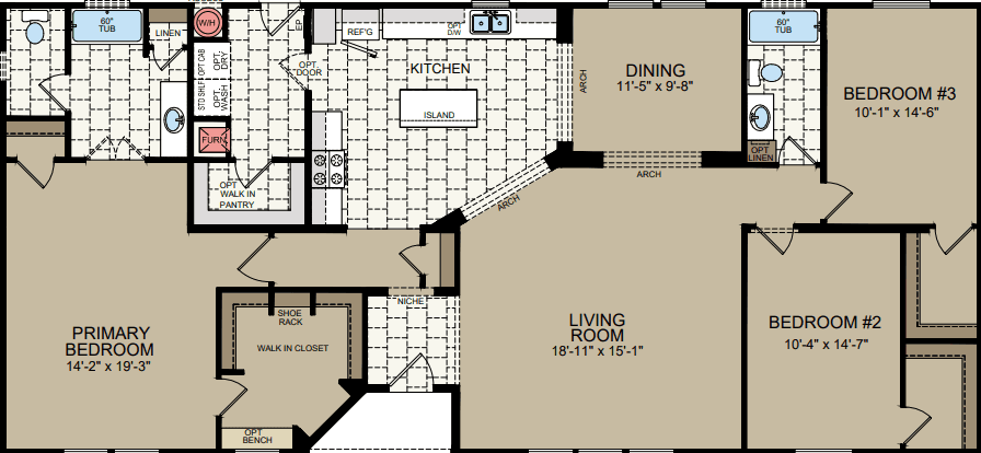 American freedom 3266 floor plan home features