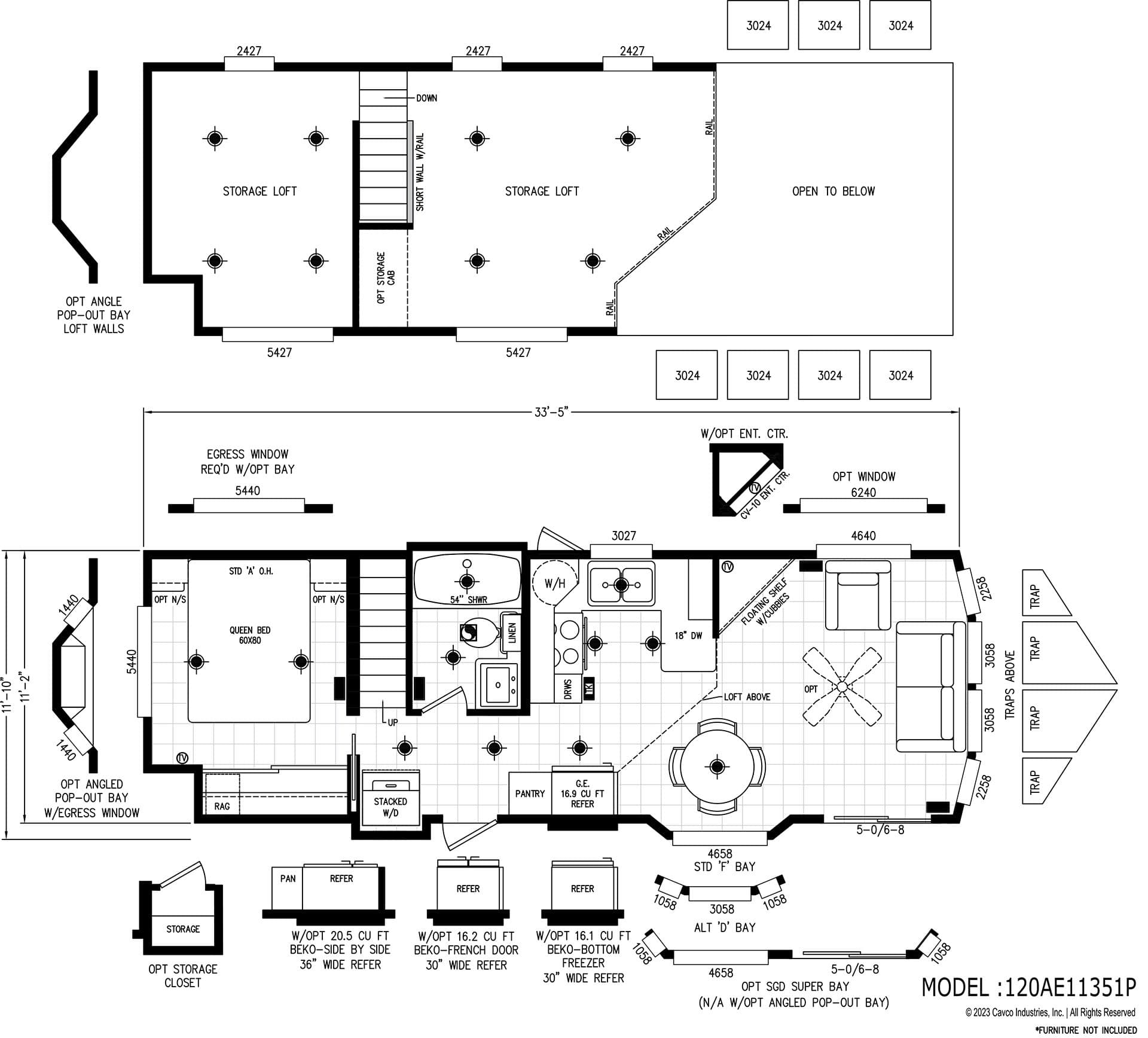 Alpine lofts al11351p floor plan home features
