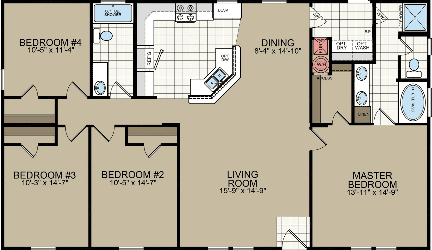 Sunrise 3252 floor plan home features