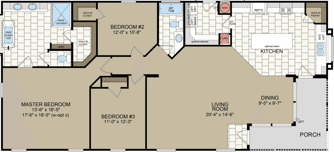 American freedom 3266d  floor plan home features