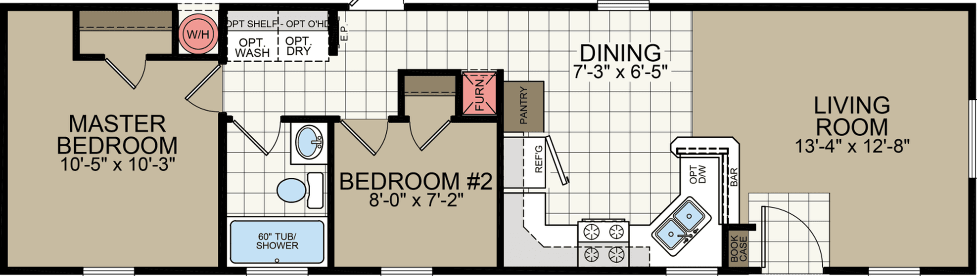 Sunrise 1448 floor plan home features