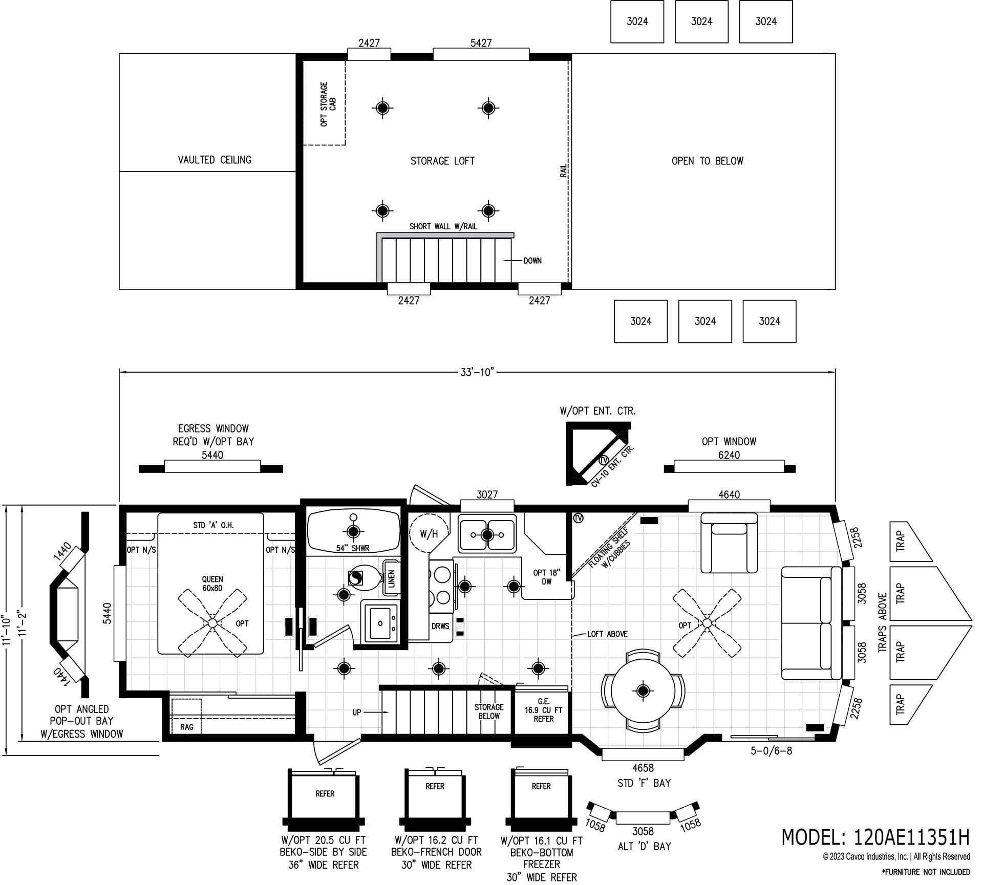 Alpine lofts al11351h floor plan home features