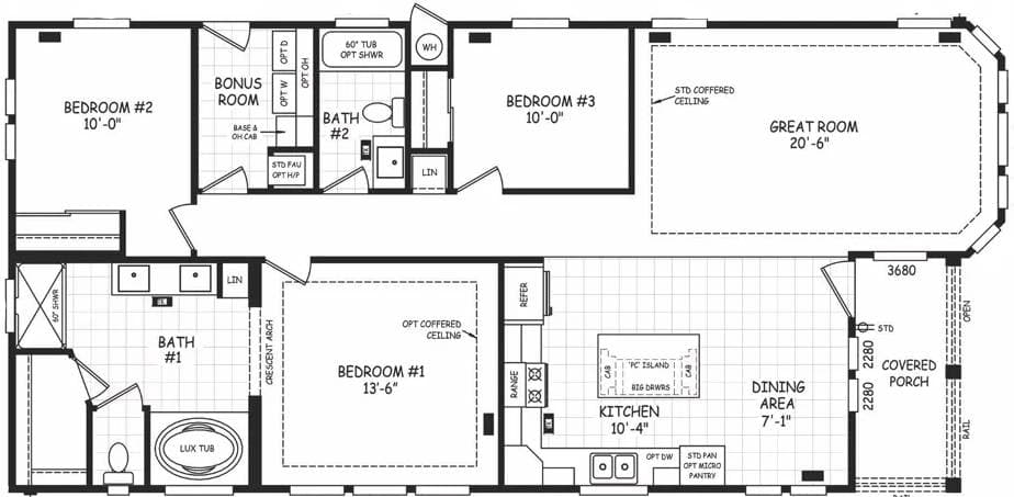 Pacifica  floor plan home features